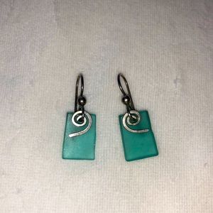 No Rules Teal Seaglass Earrings